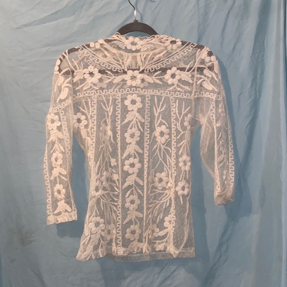 Vintage lace mesh shirt